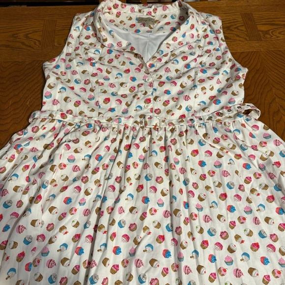 Lindy Bop Matilda Cupcake Print Fit & Flare Dress 18 Retro Inspired Rockabilly - Picture 5 of 16